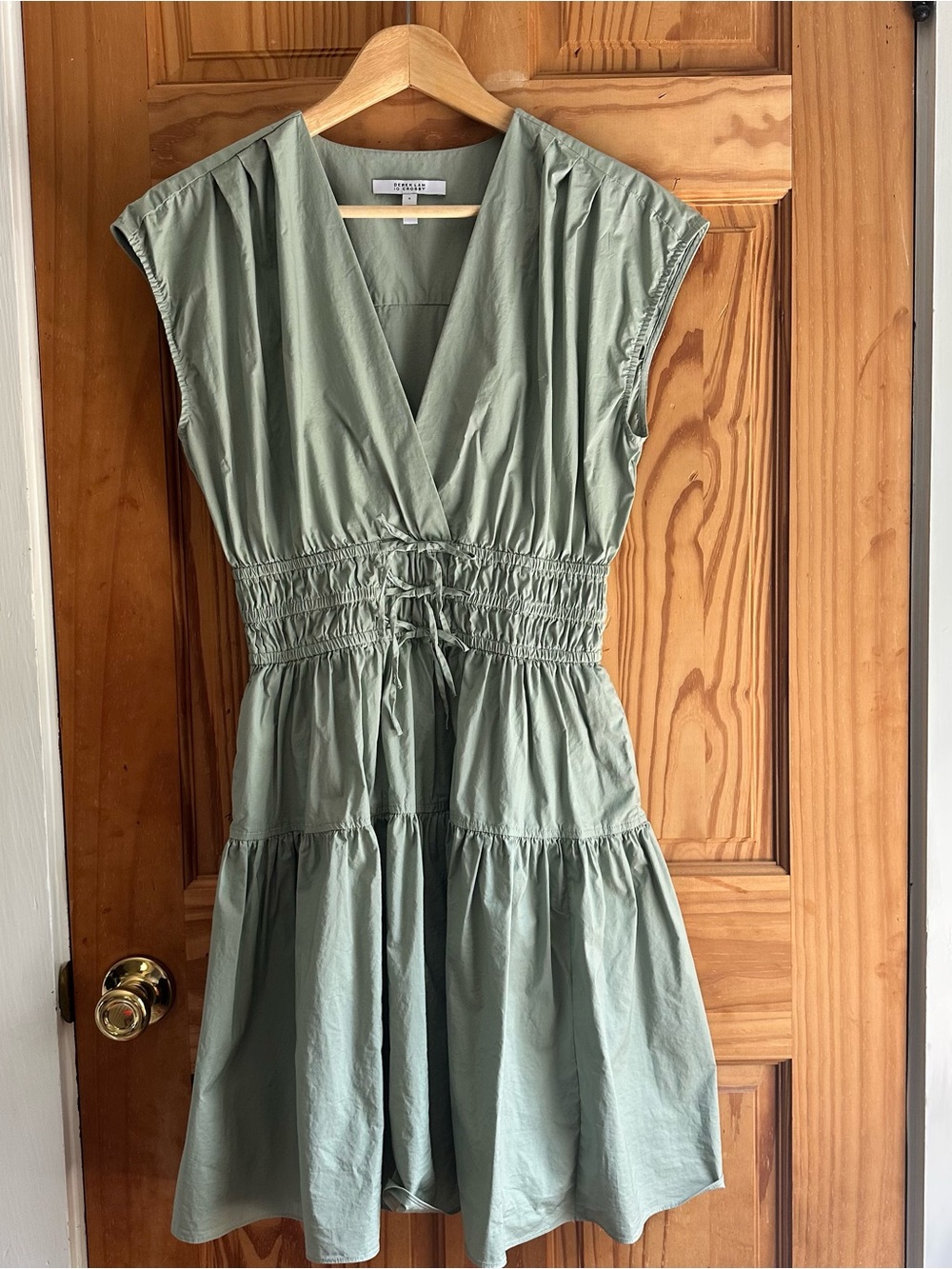 Derek Lam 10 Crosby Tora Smocked Cotton Poplin Mini Dress